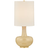 Plum Point Table Lamp, Aged Brass/Ceramic Biscotti Reactive