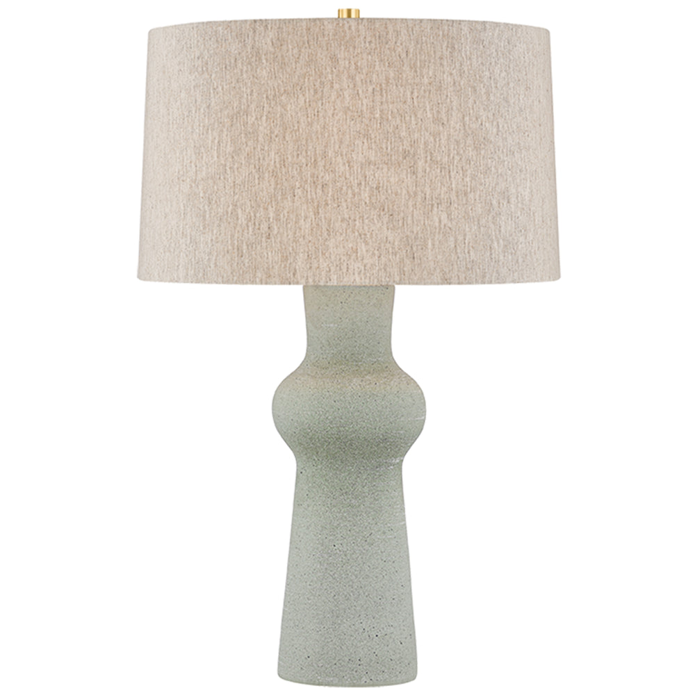 Heathway Table Lamp, Aged Brass/Ceramic Hazy Jade