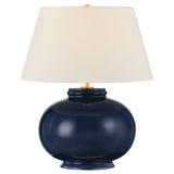 Moodus Table Lamp, Aged Brass/Ceramic Parrish Blue