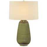 Piermont Table Lamp, Aged Brass/Ceramic Dark Forrest