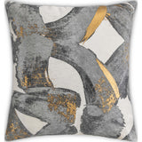 Lake Abstract Pillow, Ivory/Grey