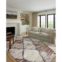 Loloi Rug Levitt Shag LEV-05, Ivory/Fiesta