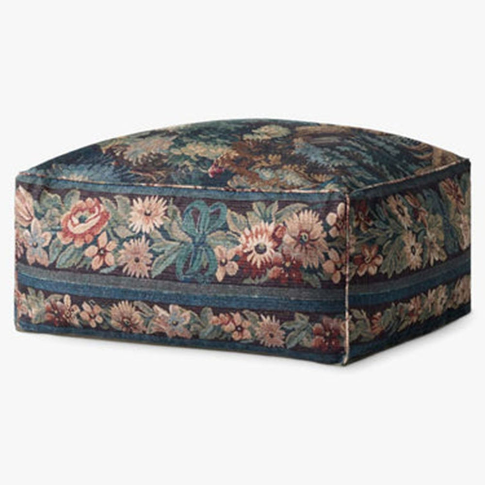 Tapestry Pouf, Blue/Multi
