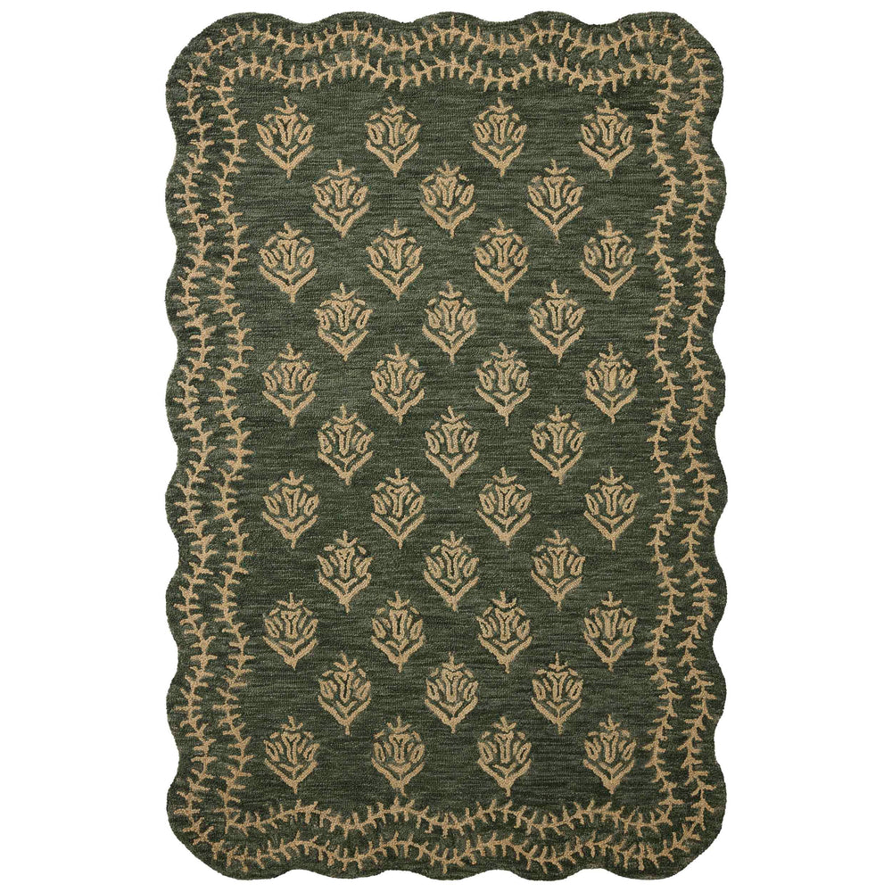 Rifle Paper Co. x Loloi Rug Lisette LST-01, Forest/Oatmeal