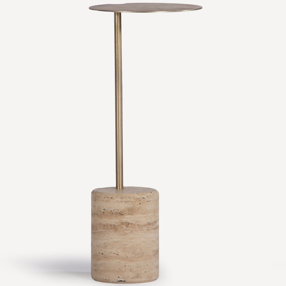 Lily Drink Table, Antique Brass