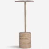 Lily Drink Table, Antique Brass