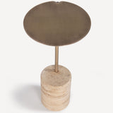 Lily Drink Table, Antique Brass