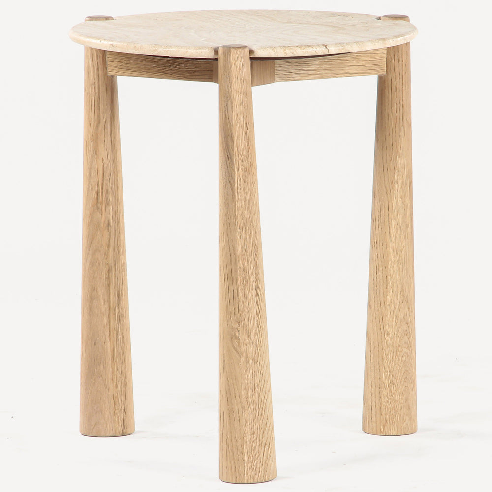 Carver Side Table, Natural/Travertine