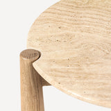 Carver Side Table, Natural/Travertine