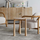 Carver Side Table, Natural/Travertine