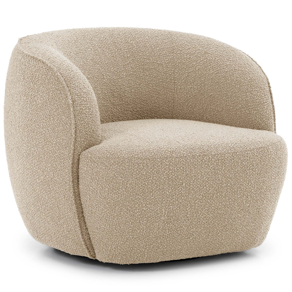 Domora Swivel Chair, Beige-Furniture - Chairs-High Fashion Home