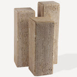 Delta Side Tables, Travertine