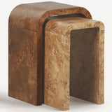 Liam Burl Nesting Side Table Set, Burl