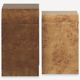 Liam Burl Nesting Side Table Set, Burl