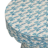Lady Blue Ribbon Round Side Table, Blue-Furniture - Accent Tables-High Fashion Home