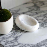 Lagoon Marble Bowl, White-Accessories-High Fashion Home