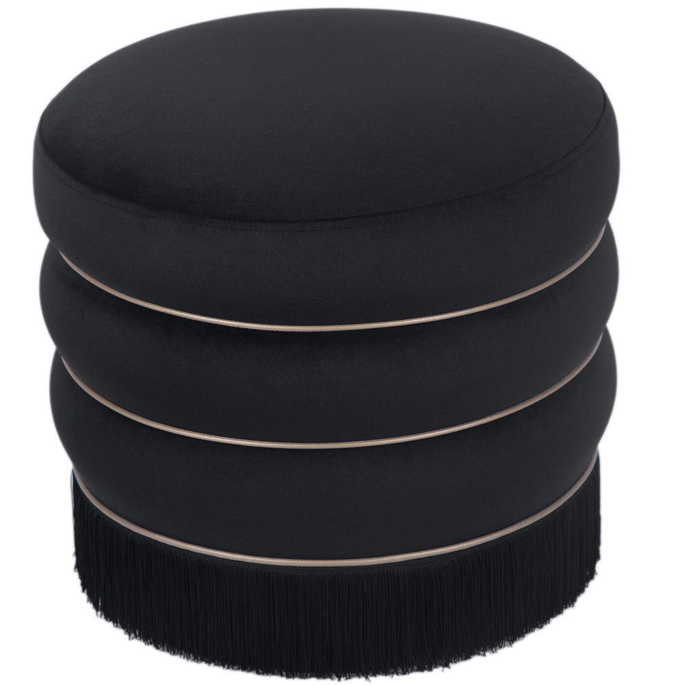 Lakka Ottoman, Black-Furniture - Chairs-High Fashion Home