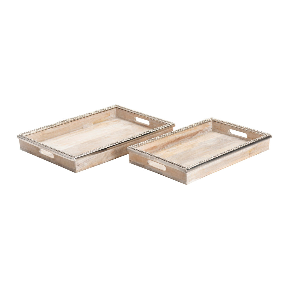 Lana Trays, White Wash, Set of 2-Accessories-High Fashion Home