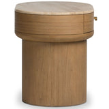 Lando Nightstand, Sand Marble-Furniture - Bedroom-High Fashion Home