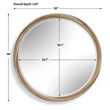 Landry Round Mirror, Natural