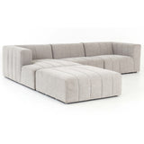 Langham Channeled 3 Piece Chaise Sectional w/Ottoman by Four Hands