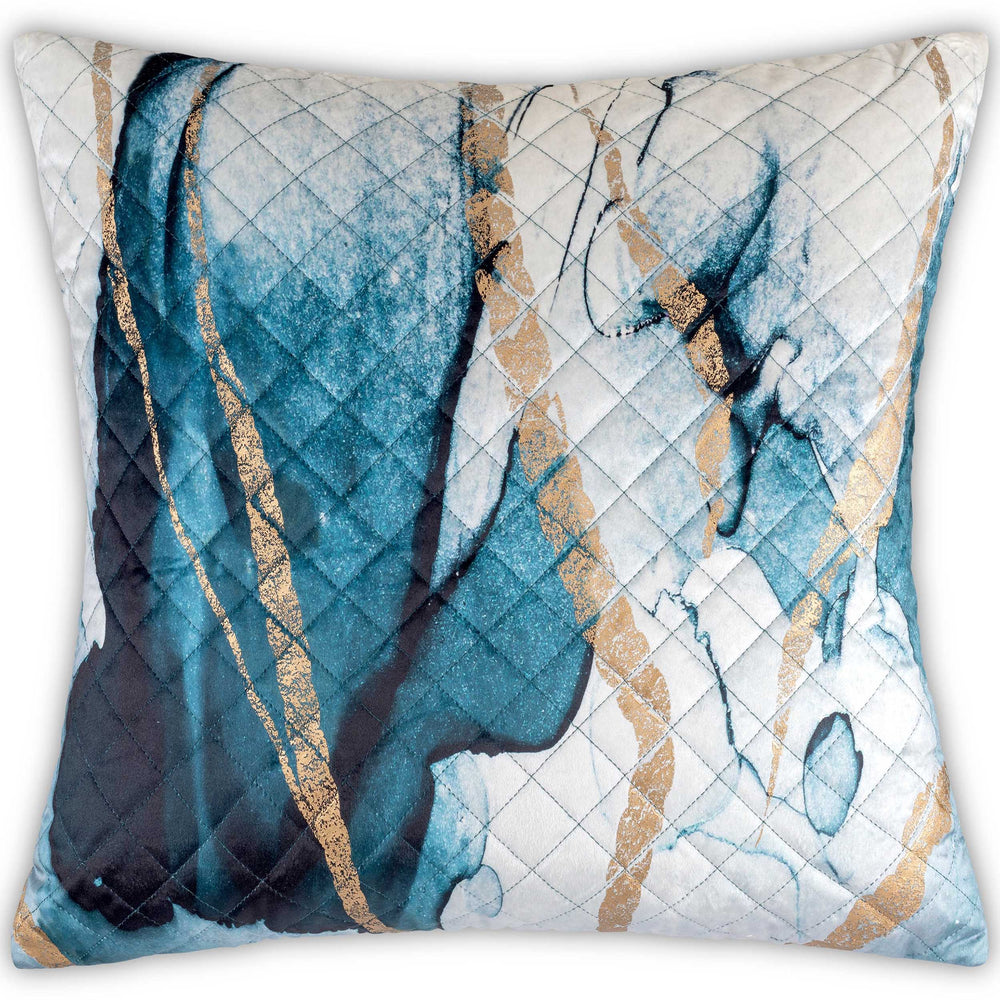 Lapis Quilted Pillow, Multi-Accessories-High Fashion Home