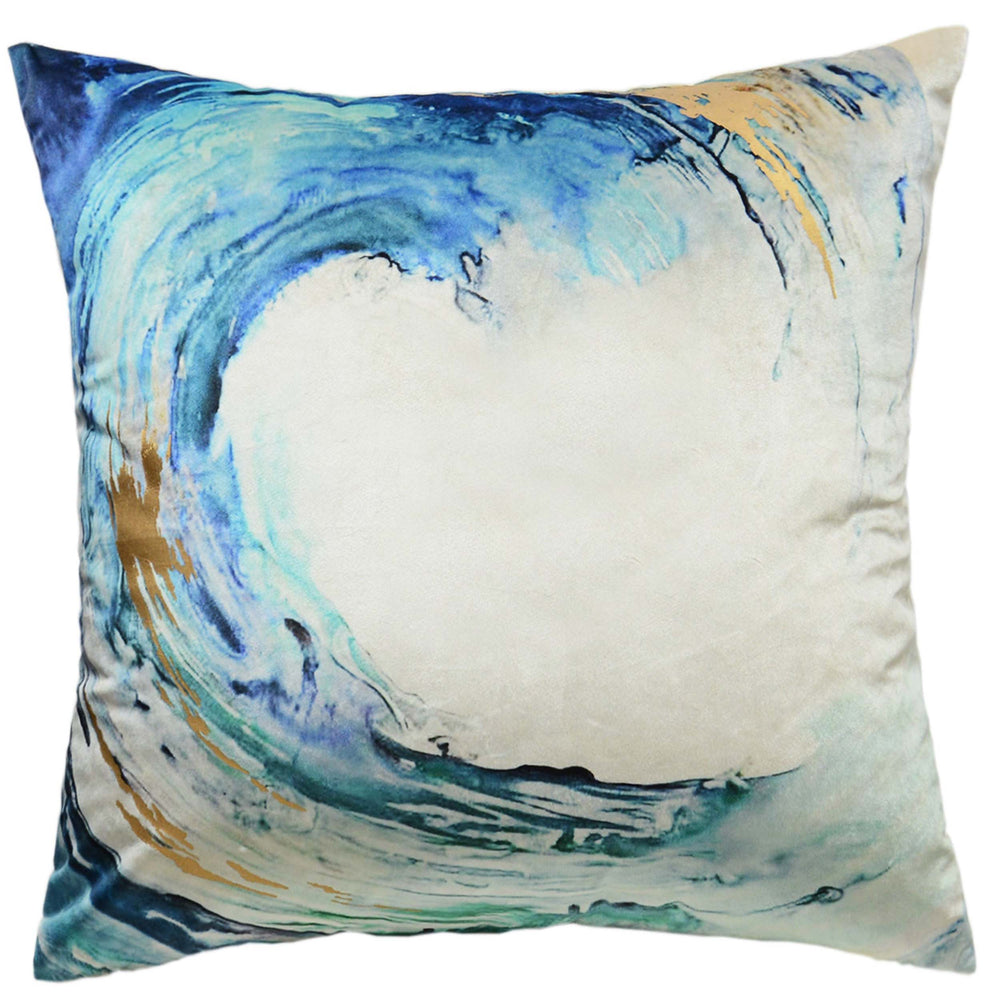Lapis Wave Pilow, Blue-Accessories-High Fashion Home