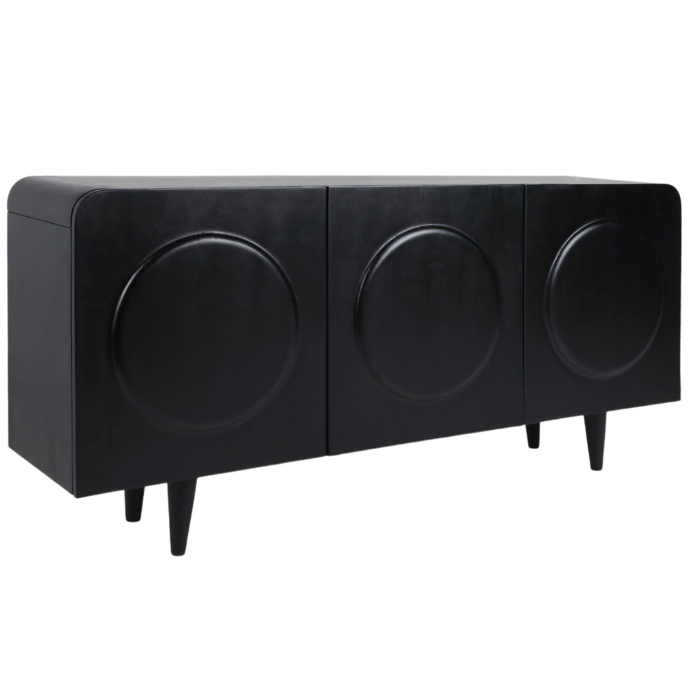 Large Circles 3 Door Cabinet, Black