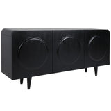 Large Circles 3 Door Cabinet, Black