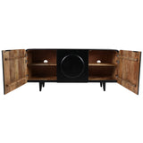 Large Circles 3 Door Cabinet, Black