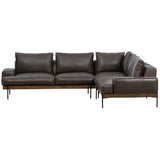 Largo Leather Sectional, Storm