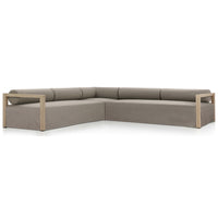Laskin 3 Piece Outdoor Sectional, Alessi Fawn/Washed Brown