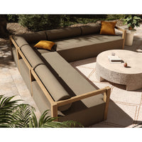 Laskin 3 Piece Outdoor Sectional, Alessi Fawn/Washed Brown
