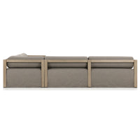Laskin 3 Piece Outdoor Sectional, Alessi Fawn/Washed Brown