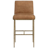 Lathan Leather Barstool, Tan-Furniture - Dining-High Fashion Home