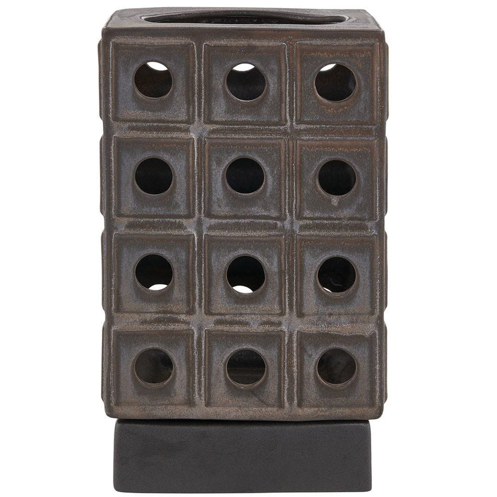 Lattice Outdoor Lantern Candleholder, Dark Bronze-Accessories-High Fashion Home