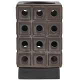 Lattice Outdoor Lantern Candleholder, Dark Bronze-Accessories-High Fashion Home