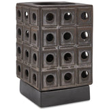 Lattice Outdoor Lantern Candleholder, Dark Bronze-Accessories-High Fashion Home