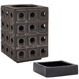 Lattice Outdoor Lantern Candleholder, Dark Bronze-Accessories-High Fashion Home