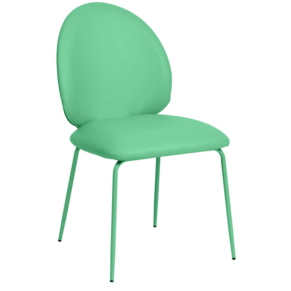 Lauren Vegan Leather Dining Chair, Green, Set of 2