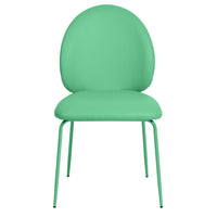 Lauren Vegan Leather Dining Chair, Green, Set of 2