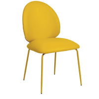 Lauren Vegan Leather Dining Chair, Yellow, Set of 2-Furniture - Dining-High Fashion Home