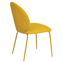 Lauren Vegan Leather Dining Chair, Yellow, Set of 2-Furniture - Dining-High Fashion Home