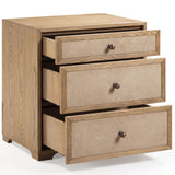 Laurentis 3 Drawer Nightstand, Light Taupe