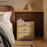 Laurentis 3 Drawer Nightstand, Light Taupe