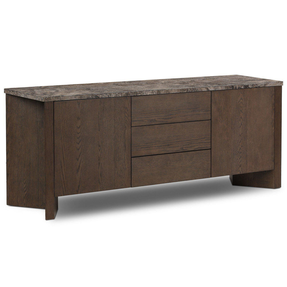 Lawson Media Console, Brown Oak Veneer by Four Hands-Furniture - Storage-High Fashion Home
