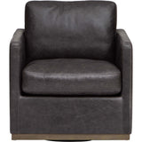 Layne Leather Swivel Chair, Carbon