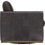 Layne Leather Swivel Chair, Carbon