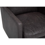 Layne Leather Swivel Chair, Carbon
