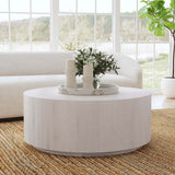 Layne Round Coffee Table, Milk White-Furniture - Accent Tables-High Fashion Home